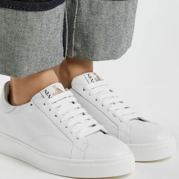 Lanvin DDB0 white Leather Sneakers MSRP $650